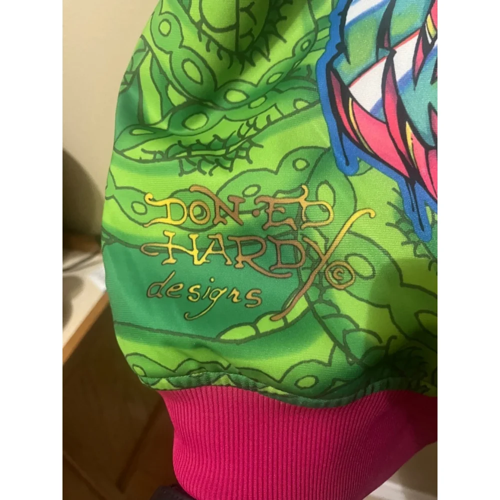 2000s All Over Graphic Tiger New York Ed Hardy by Christian Audigier Track Jacke - Picture 12 of 14